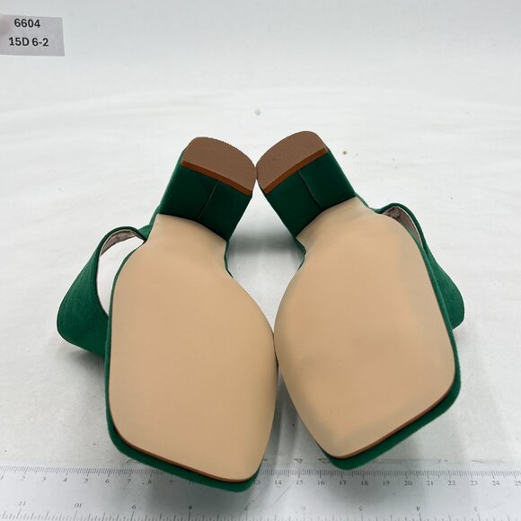 YDN Green Block Heel Sandals for Women - Picture 7 of 8